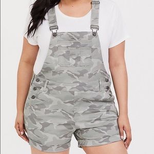 Torrid Camo Overall Shorts